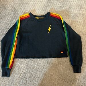 Aviator Nation Cropped Crew Sweatshirt in size XS